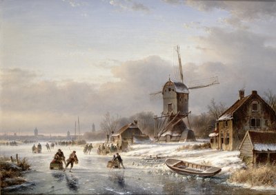 A Winter Landscape by Laurens Johannes Kleijn